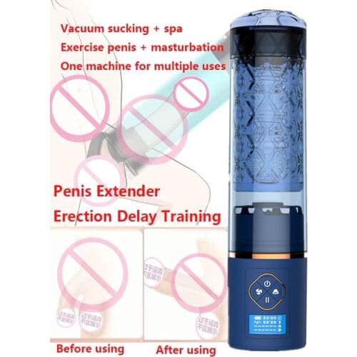 Electric Penis Enlargement Vacuum Pump Male Masturbator Cup Penis Extender Erection Delay Training Spa Sex Machine For Man toys