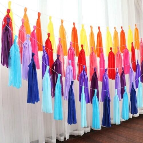 5 piece Assorted Paper Fringed Garland Twine for Party Wedding Party Event Decoration