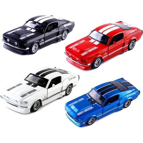 Exquisite 1:32 Mustang Classic GT sports car alloy model,simulation die-cast sound and light pull back model toy,free shipping
