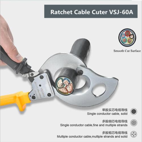 Cable Cut Clipper Cutter Scissors solid multiple strands wire crimping clamp cold press terminal manual electric vsj 60a cutting