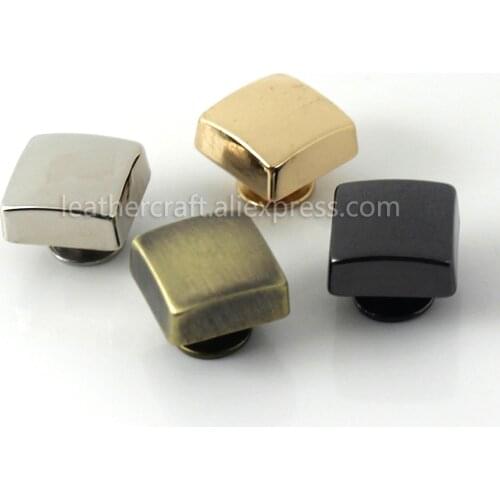 4pcs Metal Square Shape Screw Back Rivets Studs Nail Stud for Garment Leather Craft Belt Wallet Decoration Parts 12mm
