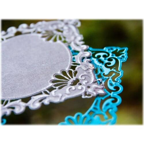 Mmao Crafts Metal Steel Cutting Dies New Lace corner square frame Stencil For DIY Scrapbooking Paper/photo Cards Embossing Dies