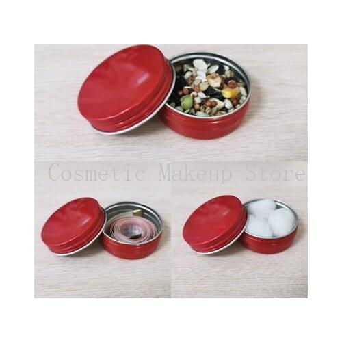 100g Refillable Containers Aluminum Empty Cosmetic Rose Red Box Screw Jar Mini Travel Tin Packing Box Makeup Cream Lip Balm Pots