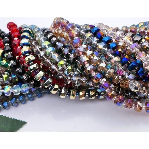 New Arrival Fashion Faceted Crystal Beads 7.5*5 mm Loose Tyre Shape DIY glass wholesale free shipping plated colors