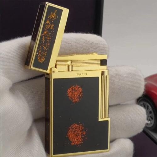 100% new vintage dupont gas lighter gas cigarette lighter polished jet gasoline flint lighter metal gas lighter
