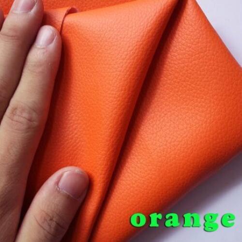 Orange Small Lychee PU Leather Faux Leather Fabric PU Artificial Leather Upholstery Leather Sold BY THE YARD FREE SHIPPING