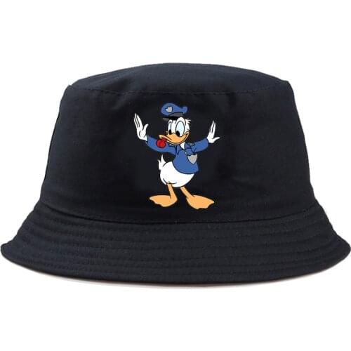 Disney Donald Duck Bucket Hat Outdoor New Fashion Cartoon Fishing Hat Casual Reversible Panama Cap Graphic Sunbonnet Beach Hat