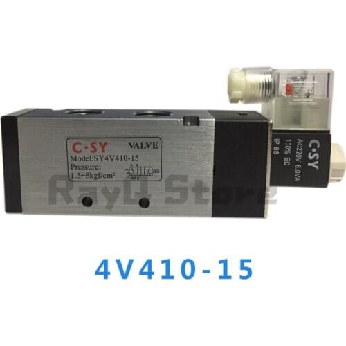 4V410-15 Single Solenoid Pneumatic Control Air Valve 1/2" BSPT DC 12V 24V AC110V 220V electric pneumatic value