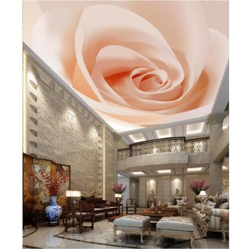 Custom photo wallpaper large 3D Stereo romantic Rose ceiling frescoes Non woven wallpaper ceiling Mural wallpaper