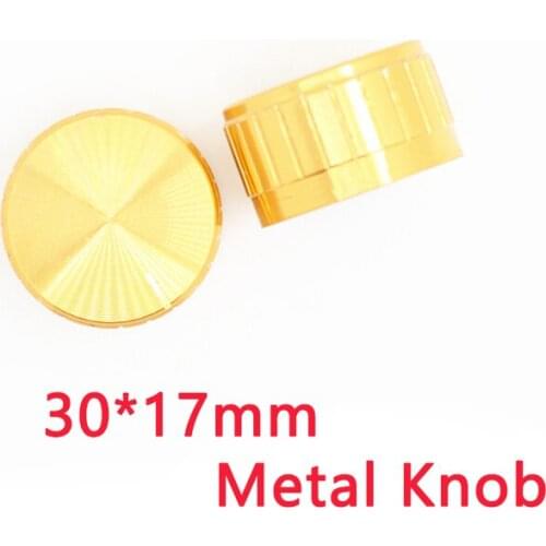 30x17mm WH148 potentiometer knob Knurled Shaft 6mm, Aluminum Metal gold Knobs switch cap for EC11 Encoder audio button
