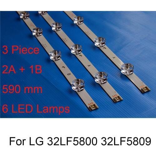 3PCS Brand New LED Backlight Strip For LG 32LF5800 32LF5809 TV Repair LED Backlight Strips Bars A B TYPE Original Quality 6 Lamp