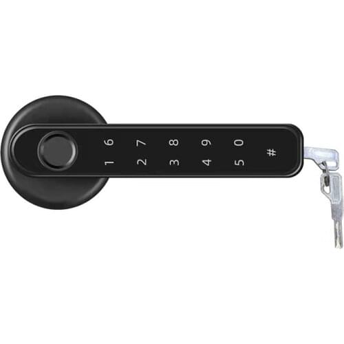 Smart Biometrics Fingerprint Password Code Single Latch Lock With Key For Indoor Wooden Metal Door With USB port for emergency