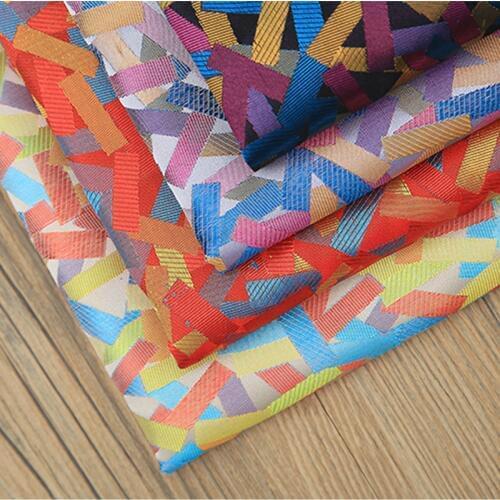 Colorful candy print Jacquard Brocade Fabric silk satin Costume dress Cloth material fabric for patchwork upholstery by meter