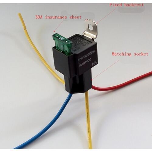 1Sets 30ADC12V with fuse 12V30A car modified relay with back