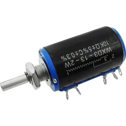 10PCS/LOT WXD3-13-2W Shaft Dia 10K Ohm Rotary side Multiturn Potentiometer new in stock
