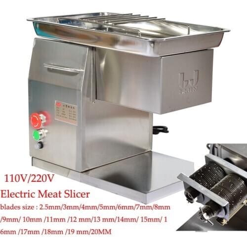 110V/220V QX Stainless Steel electric Meat Slicer meat slicing machine Desktop Type Meat Cutter Meat Cutting Machine
