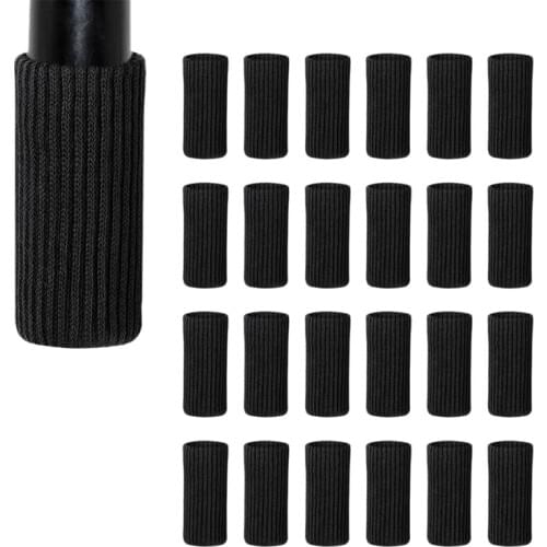 24 Packs Chair Leg Socks Knitted Furniture Socks Leg Floor Protectors Furniture Table Feet Covers(Black)