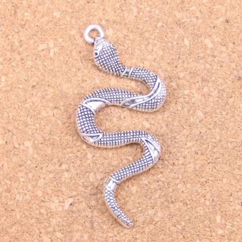 25pcs Charms snake cobra 53x23mm Antique Pendants,Vintage Tibetan Silver Jewelry,DIY for bracelet necklace