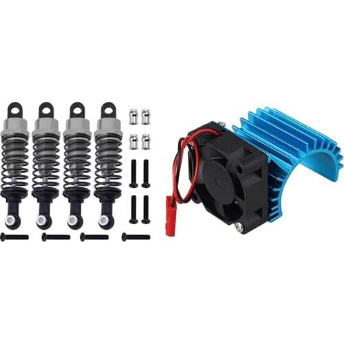 4Pcs Aluminum Shock Absorber Assembled Damper Replacement A949-55 With 380 Motors Heatsink With Fan