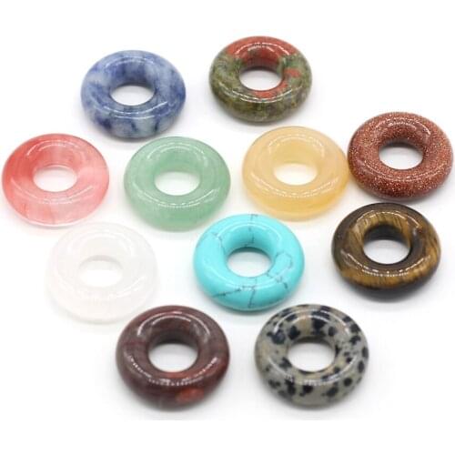 4Pcs Hot Sale Natural Stone Beads Big Hole Loose Bead For Jewelry Making DIY Necklace Pendant Bracelet Earrings Accessory