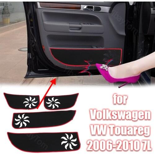 Side Edge Guard Trim Accessories Protection Carpet Car Door Anti Kick Pad Sticker Protective Mat for VW Touareg 2006-2010 7L