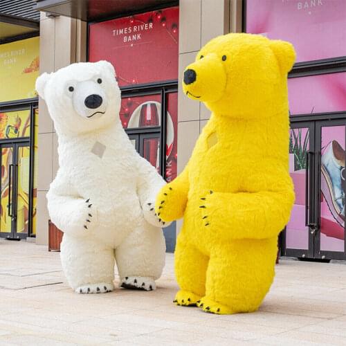 Halloween Big Inflatable Polar Bear Mascot Costume Suit Cosplay Party Game Dress