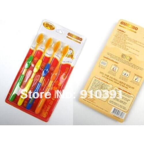 Fast ship way Retail pack(4pcs) Hot selling healthy nano bamboo Anion Charcoal health dual adult toothbrush,person care GIFT