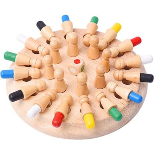 Kids Wooden Memory Match Stick Chess Game Fun Table Board Game Educational Color Cognitive Ability Toy for Children Family Game