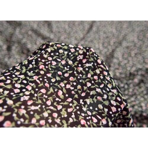 Elegant and fresh small floral chiffon fabric lady dress shirt womens clothing childrens clothing fabric new style in spring
