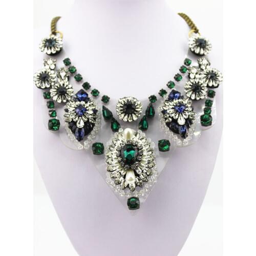 European high quality crystal Necklaces Wholesale Shourouk Choker Statement Necklace & Pendant Fower Women280