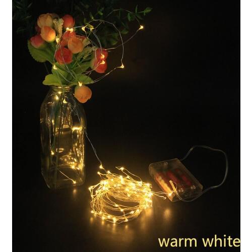 10M 100LED Silver Wire String Lights For New year Christmas Home Wedding Decoration Fairy Garland Waterproof on Battery Powered