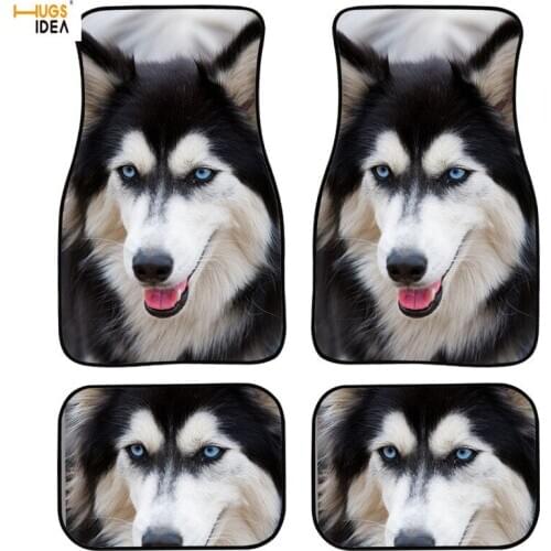 4Pcs Cute Dog Pattern Wear Resistant Mat for Auto Car Floor Mat Dustproof Vehicle Accessories Polyester Floor Mats 2020