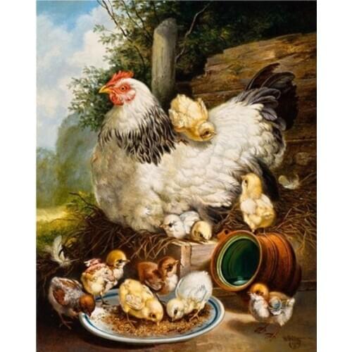 Hay Babies Chicken Counted Cross Stitch Kit Needlework Embroidery Crafts 14ct Unprinted Aida DIY Arts Handmade Home Decor