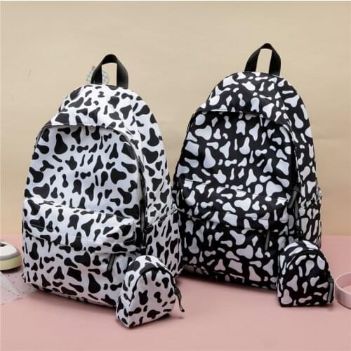 2 Pcs Sets Women Backpack Kawaii Schoolbag Fashion Female Travel Back pack Book School Bags For Teenage Girls 2021 Rucksack New