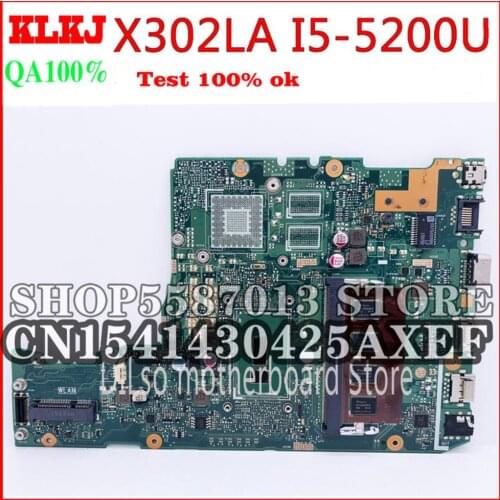KLKJ X302L For ASUS X302LA X302LA/LJ X302LJ Laptop Motherboard Original Notebook I5-5200U 4GB-RAM 100% Test