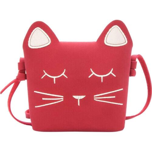 Cat Mini PU Bags for Girls Messenger Bags Princess Style Kids for Kids Wallets
