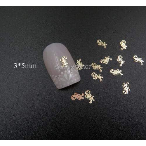 MS338-2 100pcs Gold Cute Christmas Stick Candy Metal Sticker Nail Art Metal Sticker Nail Art Decoration Non-adhesive Sticker