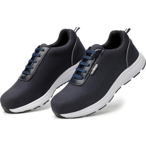 Sneakers Mens Steel Toe Safety Work Shoes for Men Lightweight Breathable Anti-Smashing Non-Slip Anti-static Protective Shoes