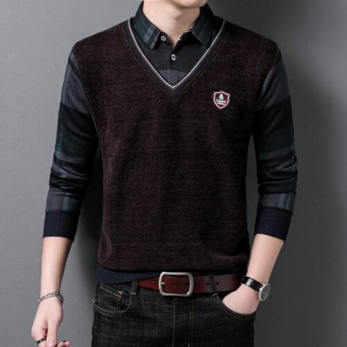 2021 New Fashion Brand Sweater For Mens Pullovers Slim Jumpers Warm Stand Collar Loose Sweater Homme Men Clothes