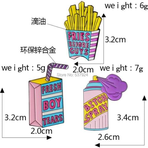 New 20Pcs French Fries Boxed Milk Sprays Brooch Lapel Pin Action Figure Toy