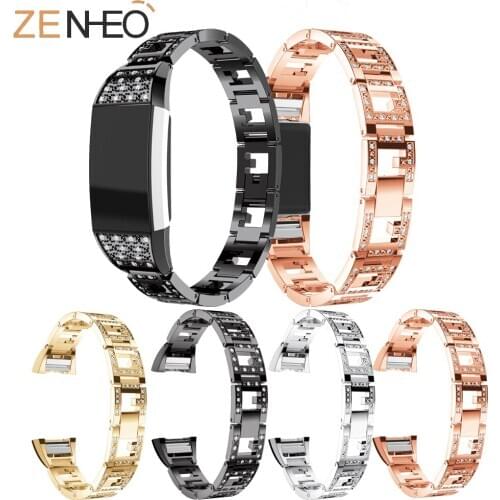 New fashion women Adjustable metal stainless steel watch bands for Fitbit Charge 2 Watch strap Replaceable strap Watch strap