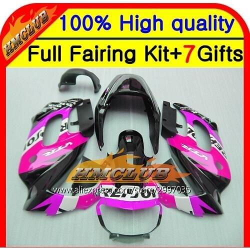 Body For HONDA VTR1000F SuperHawk 97-05 Repsol pink 44HM29 VTR 1000 F VTR 1000F 97 98 99 00 01 02 03 04 05 Fairing Rose black