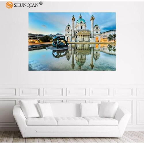 Nice Vienna Poster Custom Satin Poster Print Cloth Fabric Wall Poster Print Silk Fabric Print Poster 18-1-16