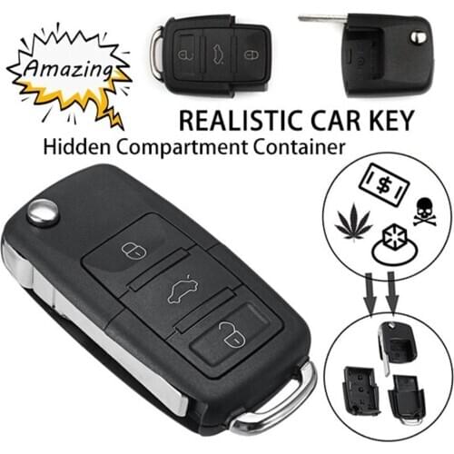 Portable Car Key Style Safe Compartment Container Secret Hollow Storage Case Car Key Compartment Container Car keys Accessories