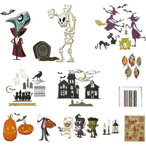 Ghost Town Halloween Pumpkin Costume Party Metal Cutting Mold Scrapbook Diary Decoration Template Embossed Diy Card 2021 New