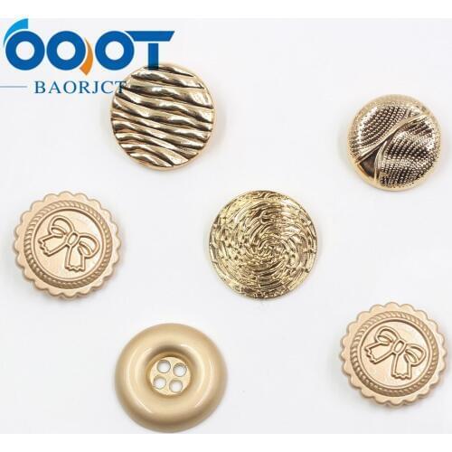 OOOT BAORJCT A-19512-497,10pcs/Lot 25/22mm,High quality gold Metal Button,Art buttons clothing accessories DIY materials