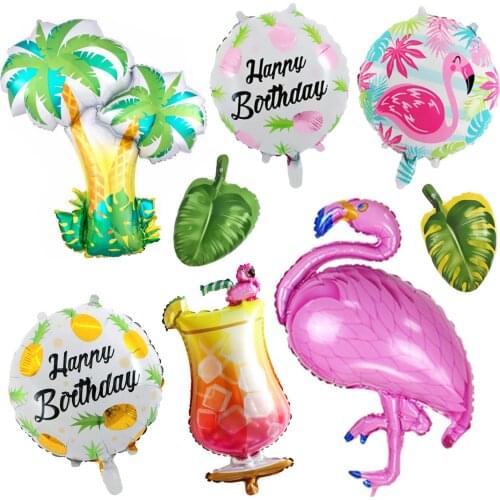 DIY Tropical Hawaiian Balloonand Palm Leaves Garland Chain Kit for Hawaii Theme Birthday Summer Hawaii Party Decoration