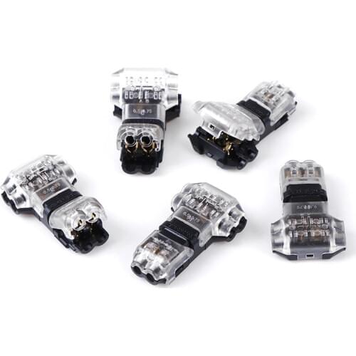 5Pcs/lot 2 Pin 2 Way 300v 10a Universal Compact Wire Wiring Connector T Shape Conductor Terminal Block With Lever
