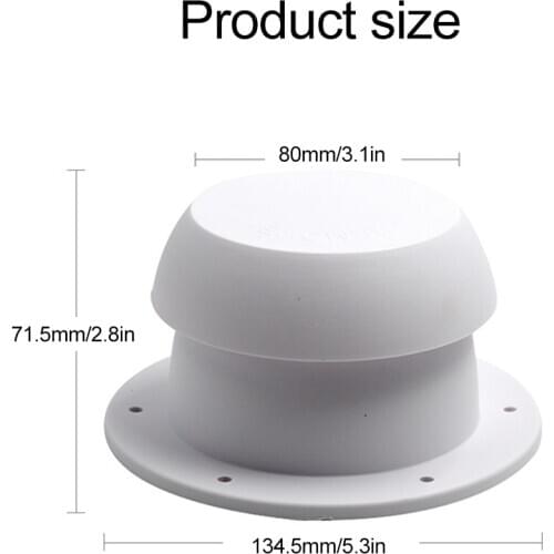 134.5X71.5X80mm Mushroom Head Shape Ventilation Cap for RV station wagons Accessories Top Mounted Round Exhaust Outlet Vent Cap