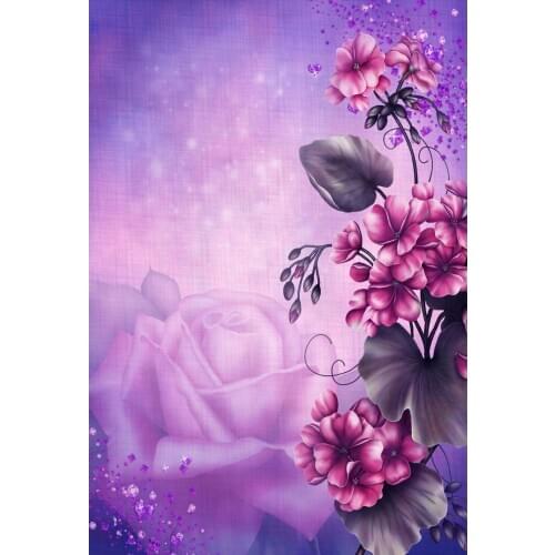 VinylBDS Purple Photography Backdrop Purple Star Flower Backgrounds For Photo Studio